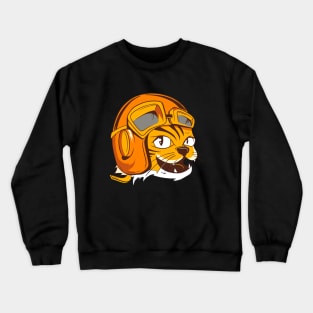 Tiger wearing vintage flying helmet's and goggles. Crewneck Sweatshirt